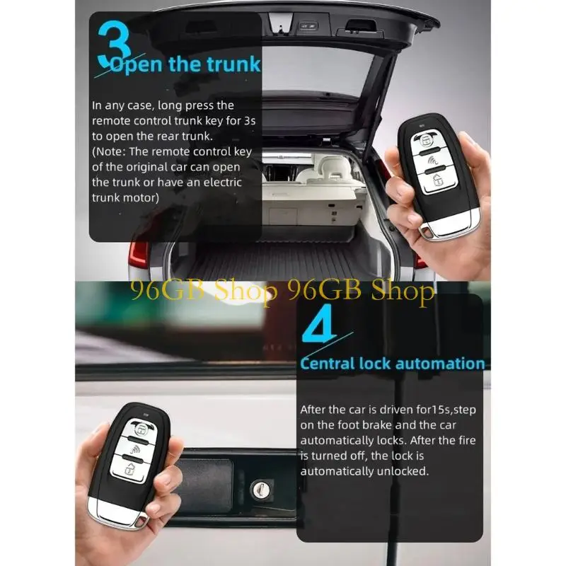 96GB Car Ignition Modification Keyless Entry Remote Start Anti Theft Way Security System Including Easy Installation
