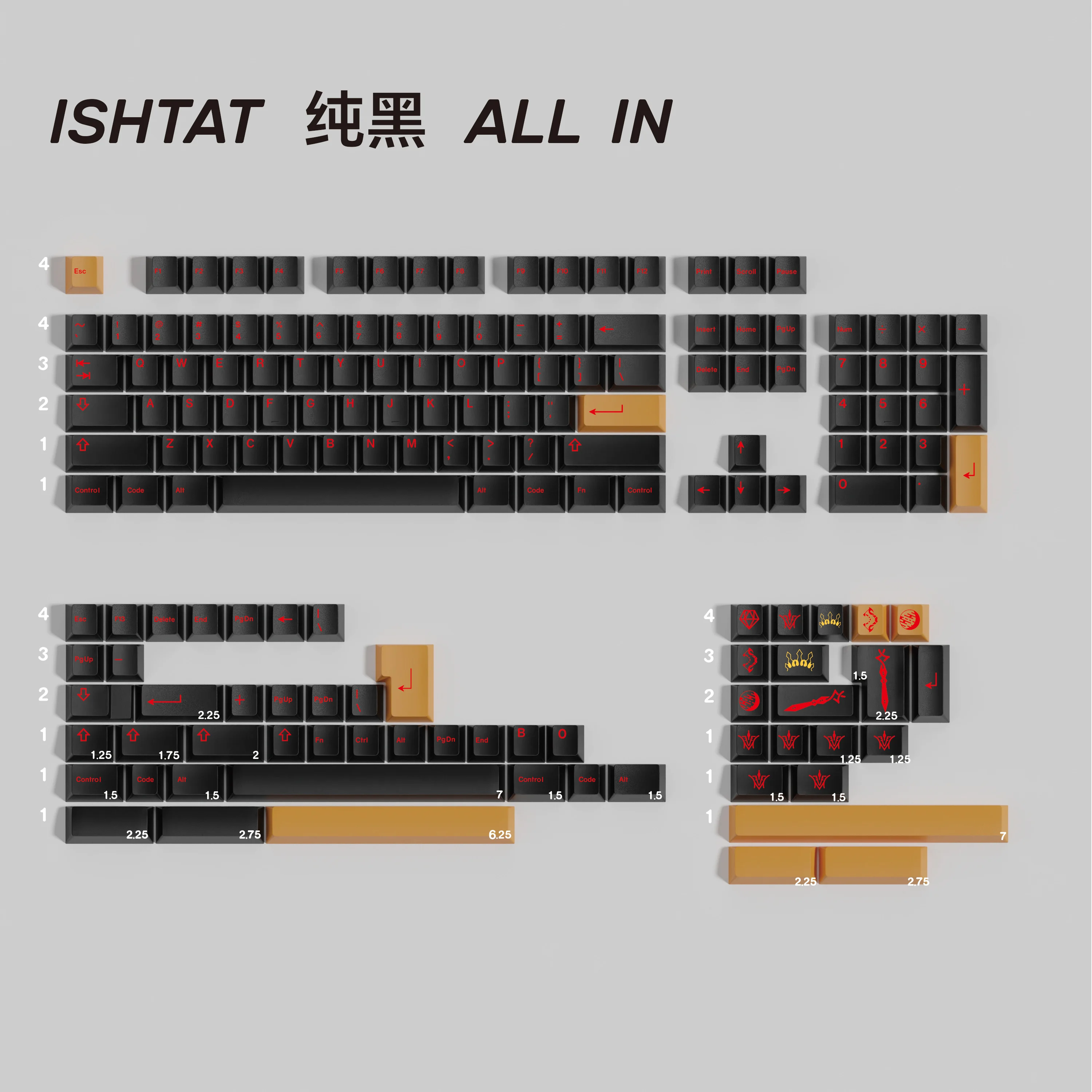 

GMK ISHTAR Ishtar Theme Keycaps Set PBT Cherry Profile Custom Original Handmade Keycaps for Mechanical Keyboard Accessories Gift