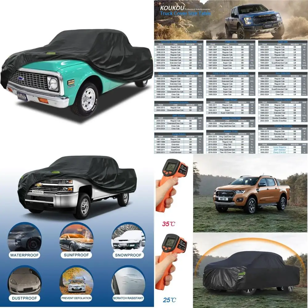

Heavy-Duty Waterproof Pickup Truck Cover, Universal Fit for Outdoor Protection, 7-Layer All-Weather, Extends to 210 inches