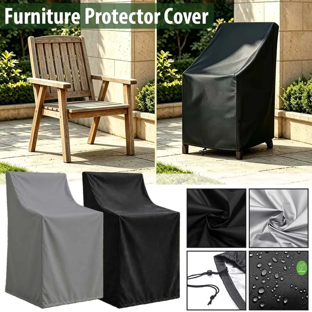 1/2/4PCS Stacked Chair Dust Cover Waterproof Dust-proof Patio Garden Furniture Protector Organizer Outdoor Sofa Armchair Cover