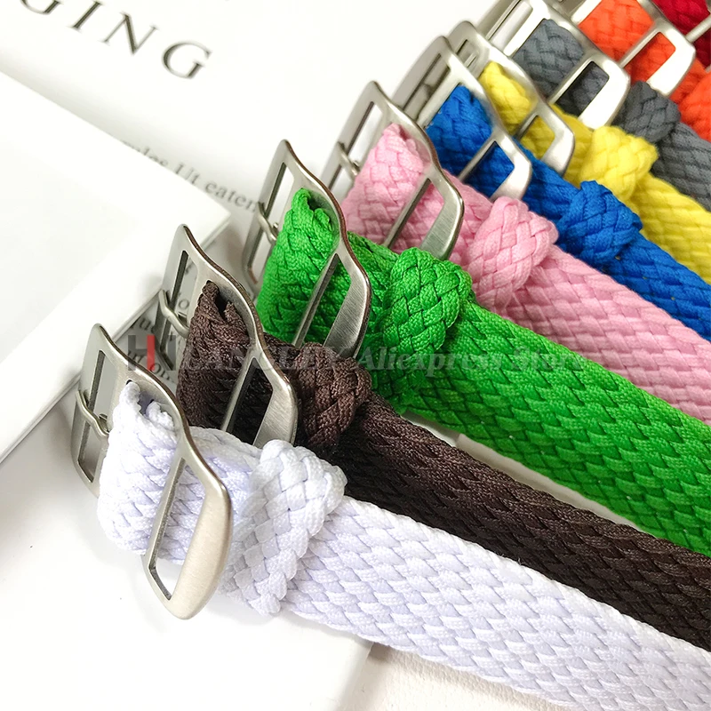 Bracelet de montre en Nylon tissé en tissu pour Perlon pour Bracelet Omega remplacement hommes femmes 14mm 16mm 18mm 20mm 22mm Bracelet de Sport