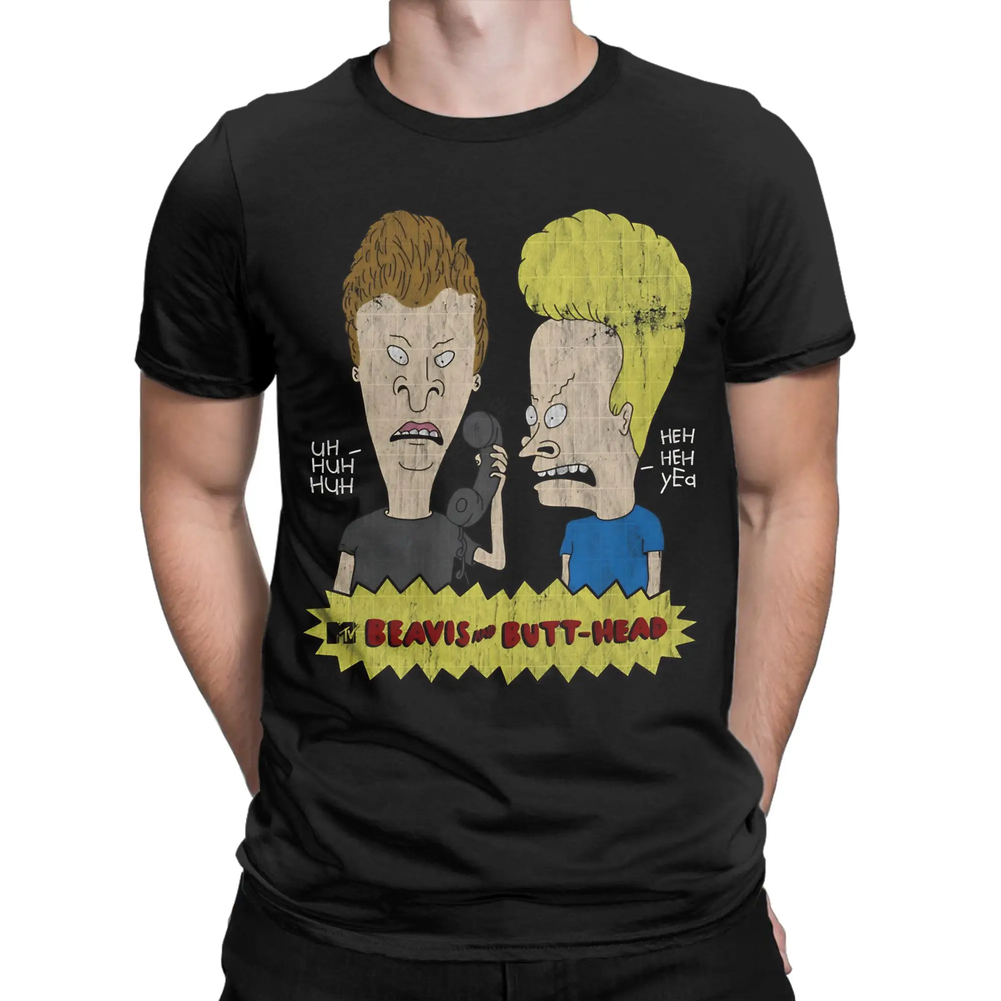 Vintage Beavis and Butthead 3303028778.3550 T Shirts 100% Cotton Funny T-Shirt Crew Neck  Tees Short Sleeve Clothes 6XL