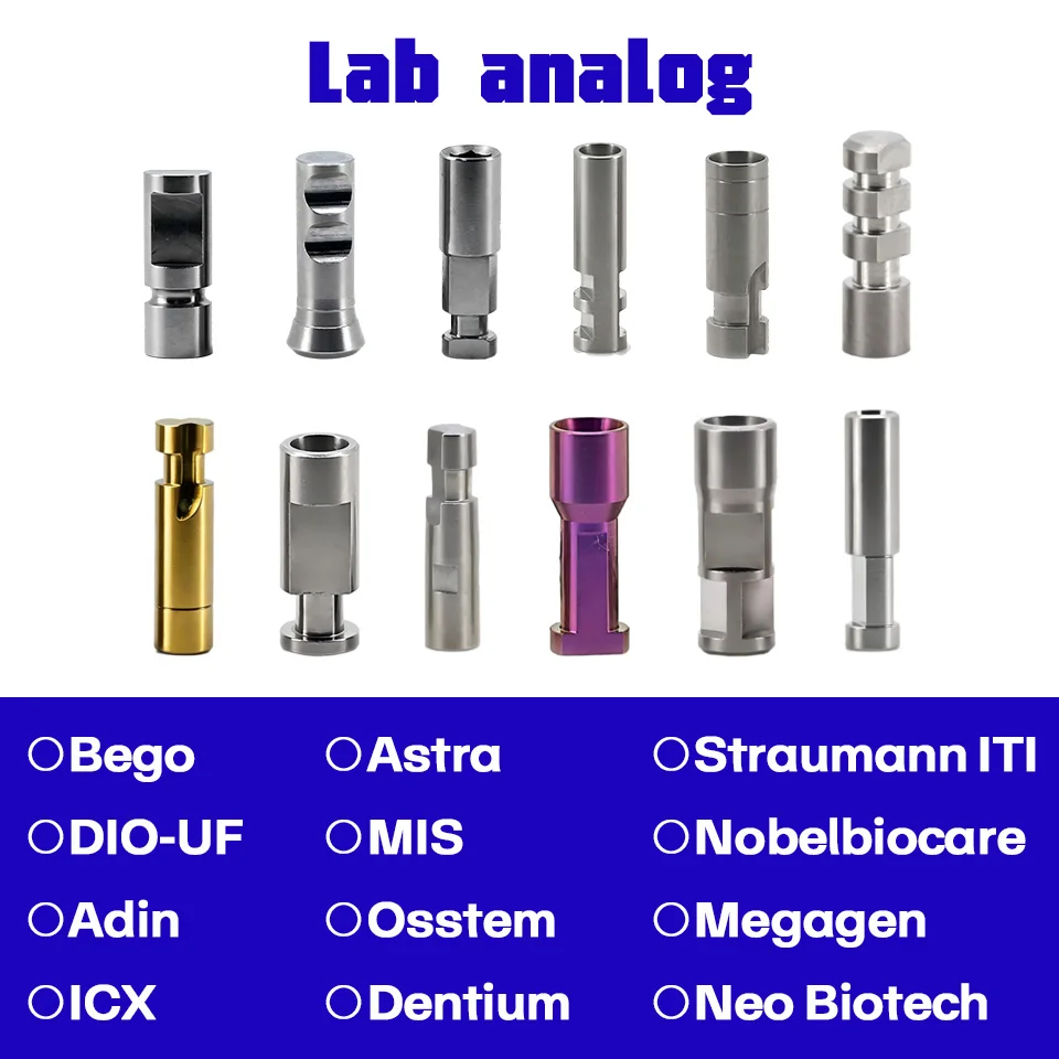 Dental Implant Laboratory Transfer Analog 10Pcs Suitable for Nobel Biocare Dentium Megagen MIS Bego Implant Master Model Parts