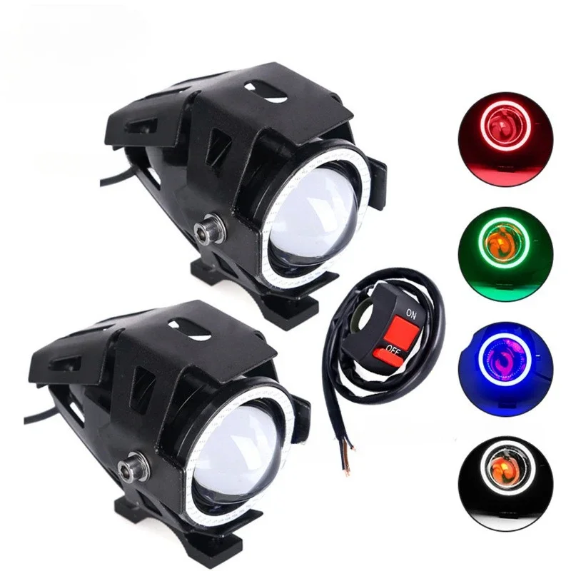 Electric Car Motorcycle Led Headlight Modified Fog Lamp U7 Laser Cannon Angel Eye Headlight