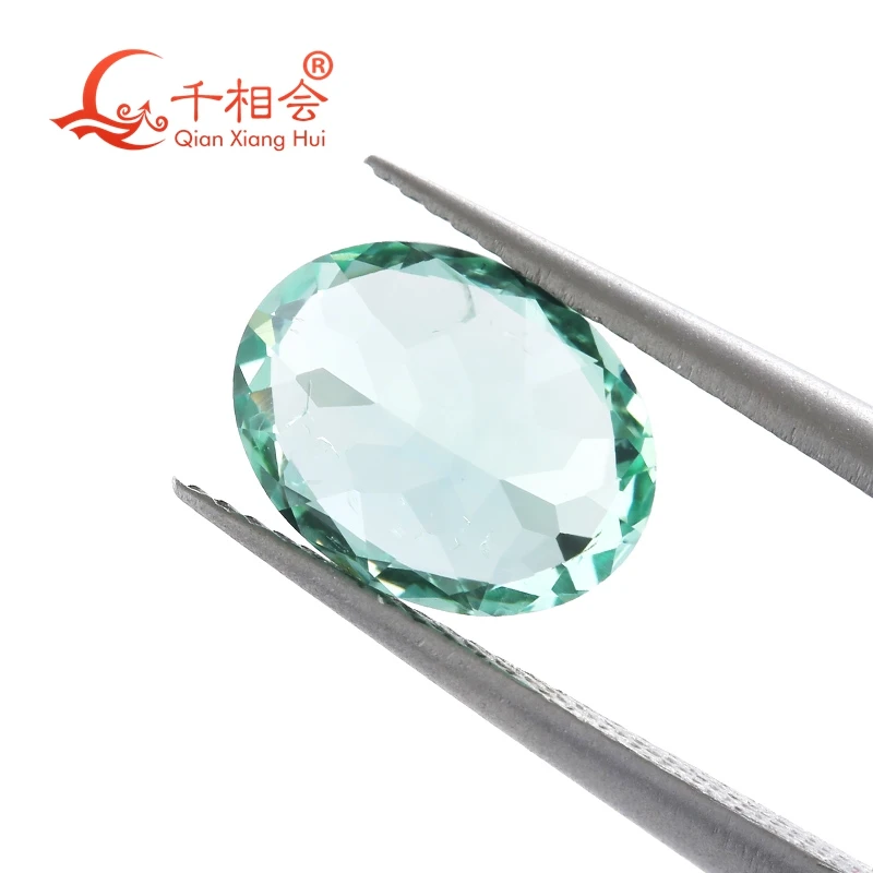 

Oval Cut Lab-Created Mint Green Sapphire Loose Gemstone with Minor Cracks And Inclusions Corundum Loose Stone AGL Certificate