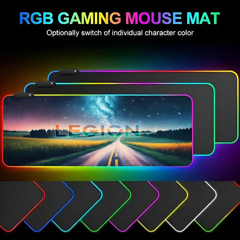 Fashion L-Lenovo logo Mouse Pad Gamer RGB Deskmat Keyboard Mat Gaming Laptops LED Mousepad Desk Protector Anime Mause Mats