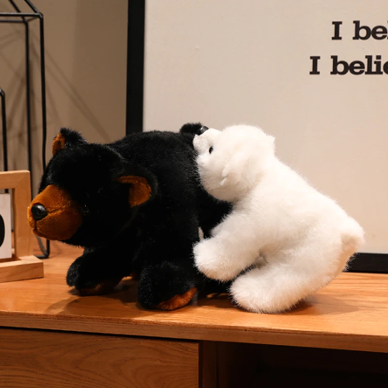 ตุ๊กตาหมีขั้วโลกการ์ตูนน่ารัก ขนาด 13-38 ซม. ของเล่นตุ๊กตาหมีสีน้ำตาล หมีดำ ทำมือ ของขวัญสำหรับเด็ก