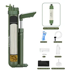 Filterwell hand Pump Portable Water Filter Outdoor Survival Gear UF Drinking Water Purifier Tools for Hiking, Camping, Travel