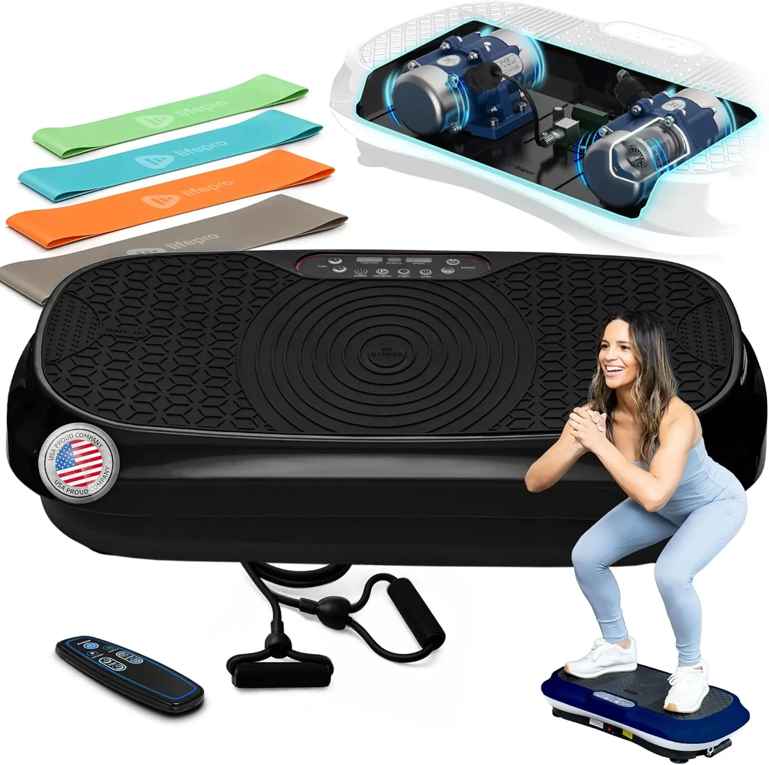 Home Fitness Vibration Plate, Metal Material, Silver Color, for Lymphatic Drainage, Muscle Toning & Recovery, Max Load 260 lb