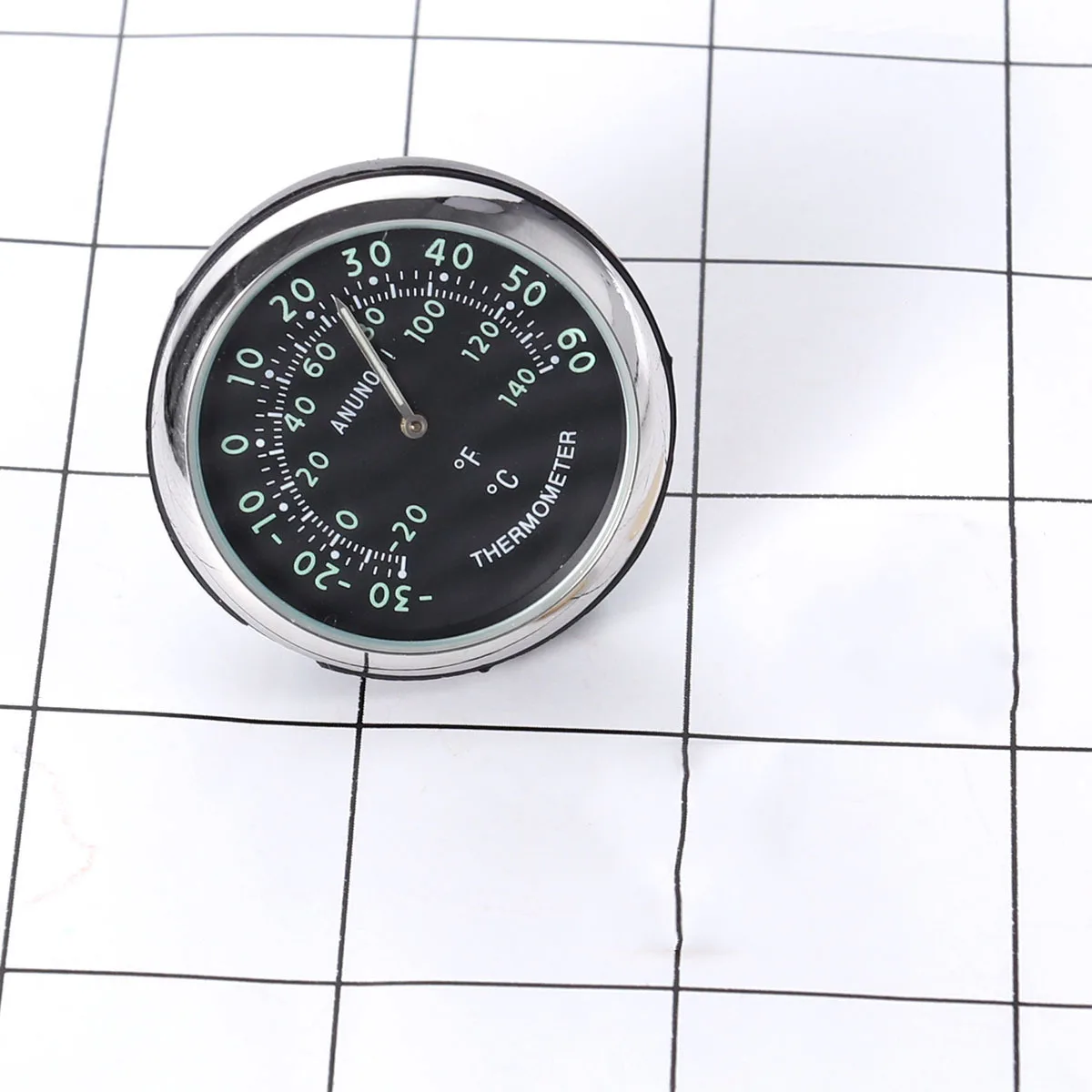 

Universal Car Dashboard Luminous Thermometer Mechanical Sensor Durable Glass Metal Easy Install Vent Mount Adhesive