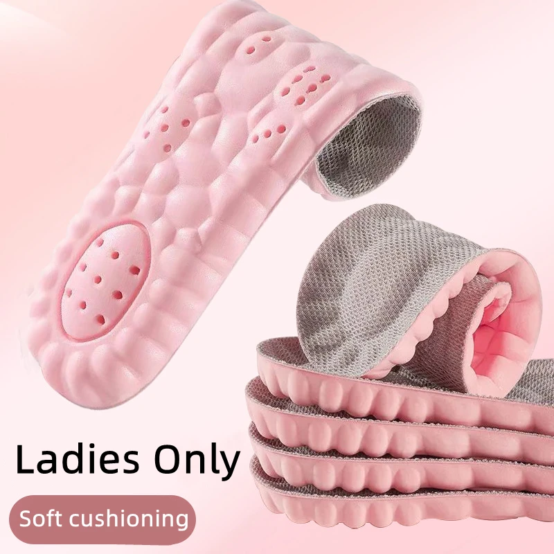 4D Shock Absorption Sport Insoles Breathable Deodorant Cushion Running Insoles for Men Women Shoes Comfort Support Orthotic