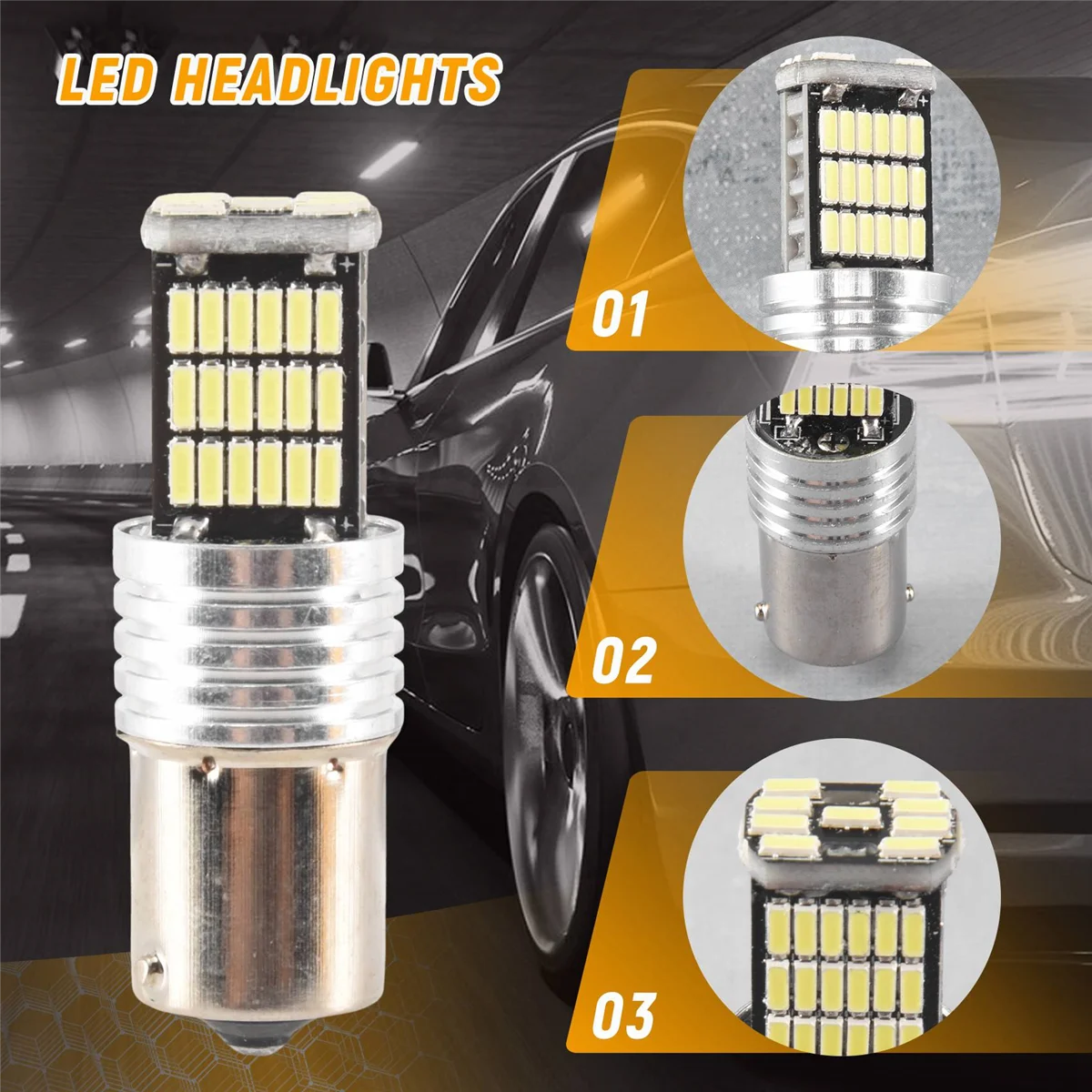 Enquêter arrière de frein de voiture blanc haute puissance, Canbus 15 SMD, BA15S P21W, 6000K, 2X 1156LED