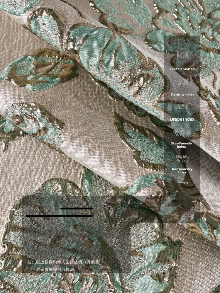 

New Chinese Style Light Green 3D Large Flower Embroidery Fabric for Hanfu Skirt Dress Hanfu Costume DIY Handcraft Decoration