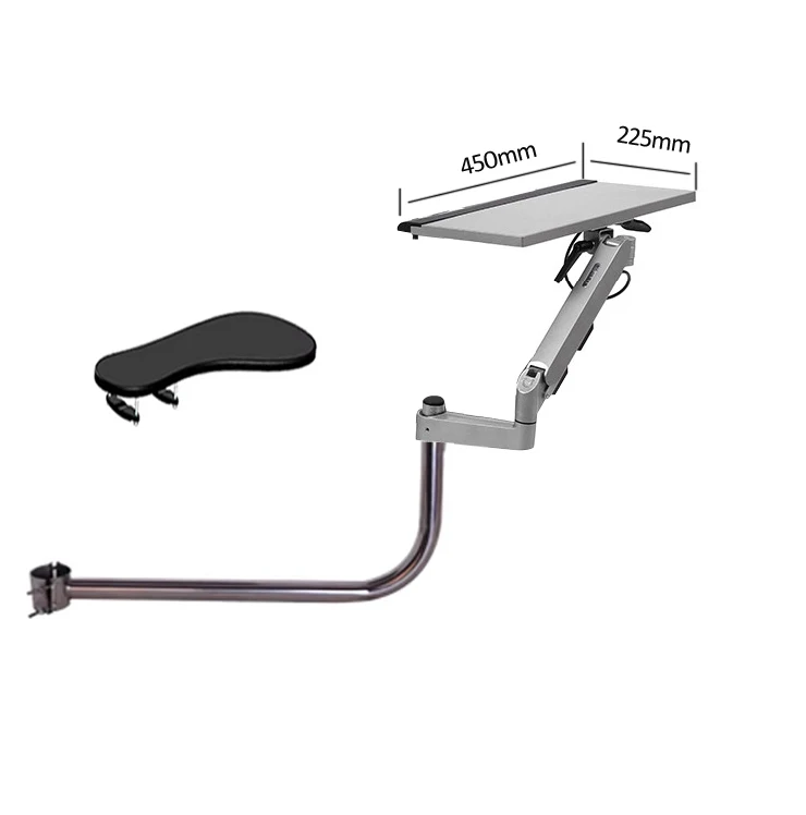 D-MOUNT OK5010 OK5030 Multi functional gas spring arm Chair Clamping laptop tray+ Keyboard wrist rest mount