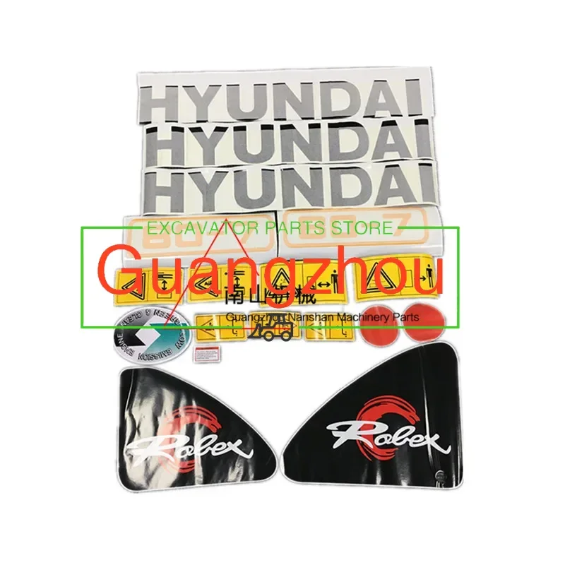 For Hyunndai R55/60/80/225LC/215LC/375-7Stickers for Entire Car Body Car Logo Excavator Accessories