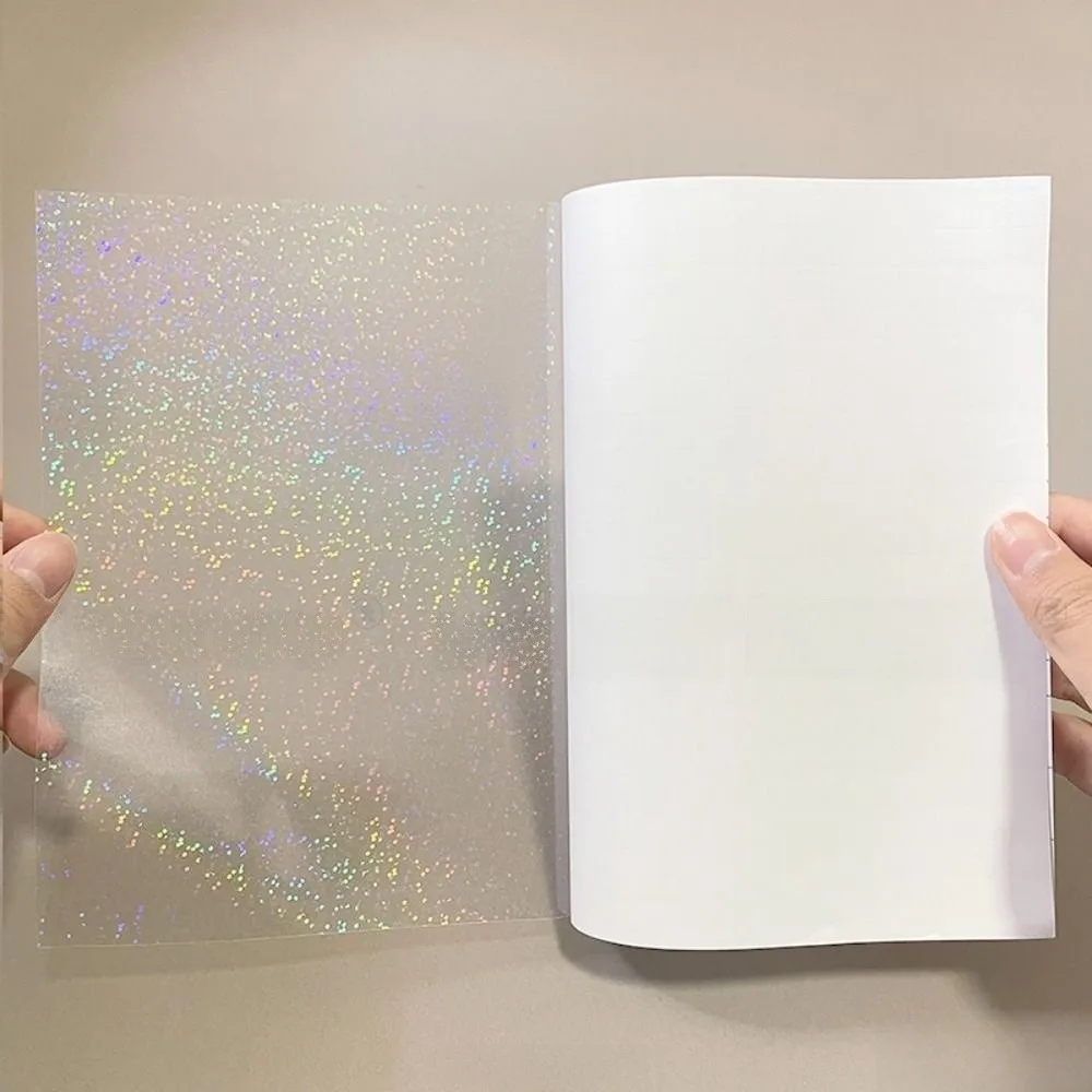 

5Pcs Self Adhesive Holographic Sticker Paper Waterproof Clear Vinyl Sticker Transparent A4 Cold Lamination Film Sticker Making