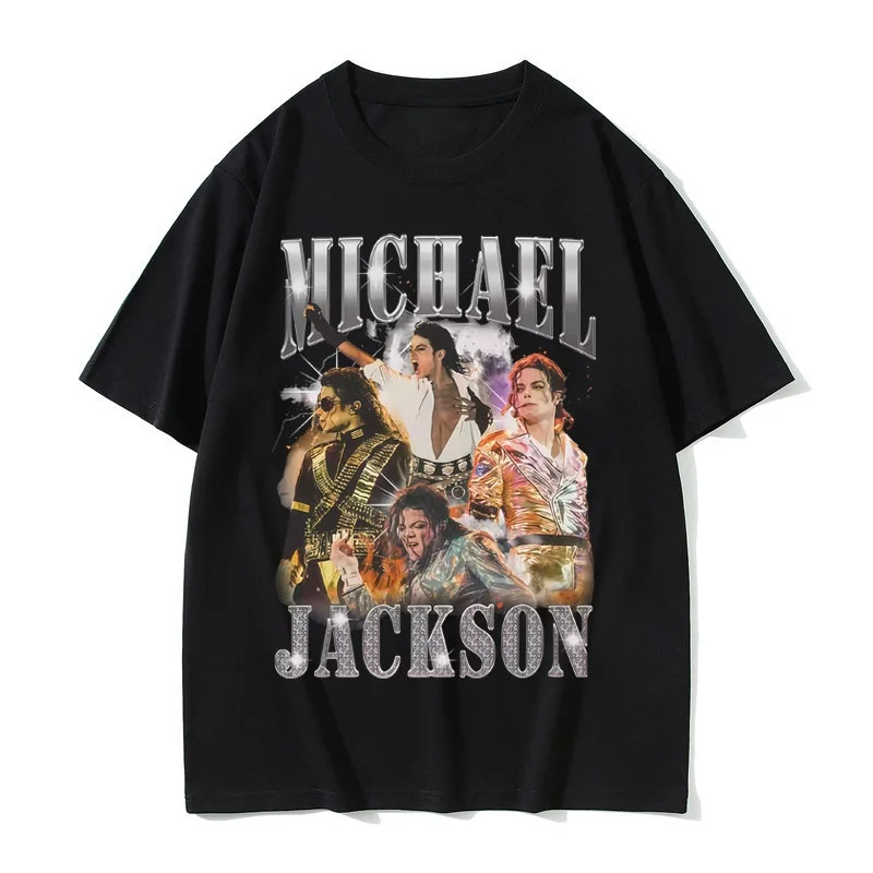 Classic Vintage Michael Jackson Graphic T-shirt Men Summer Clothing Fashion Retro Gothic Rock Tshirt Men's New Oversized T Shirt