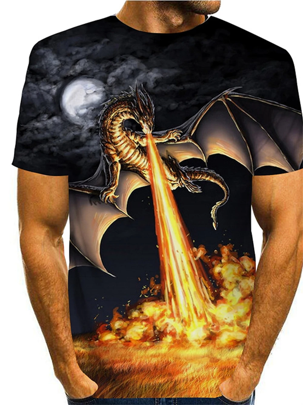 

Selling New Dragon 3D Printing T-Shirt Sakura Serpent Men Short Sleeve Anime Shenron Men's Fashion Casual Tops