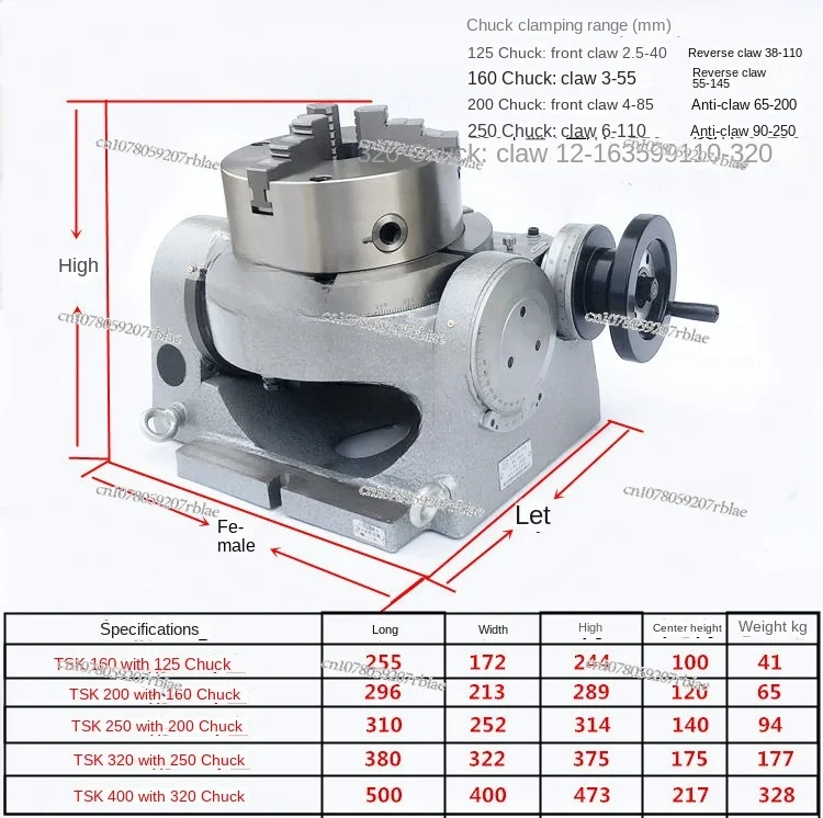 Tilting Universal Dividing Disc Tsk160/200/250 Rotary Rotary Table Adjustable Angle Universal Dividing Head