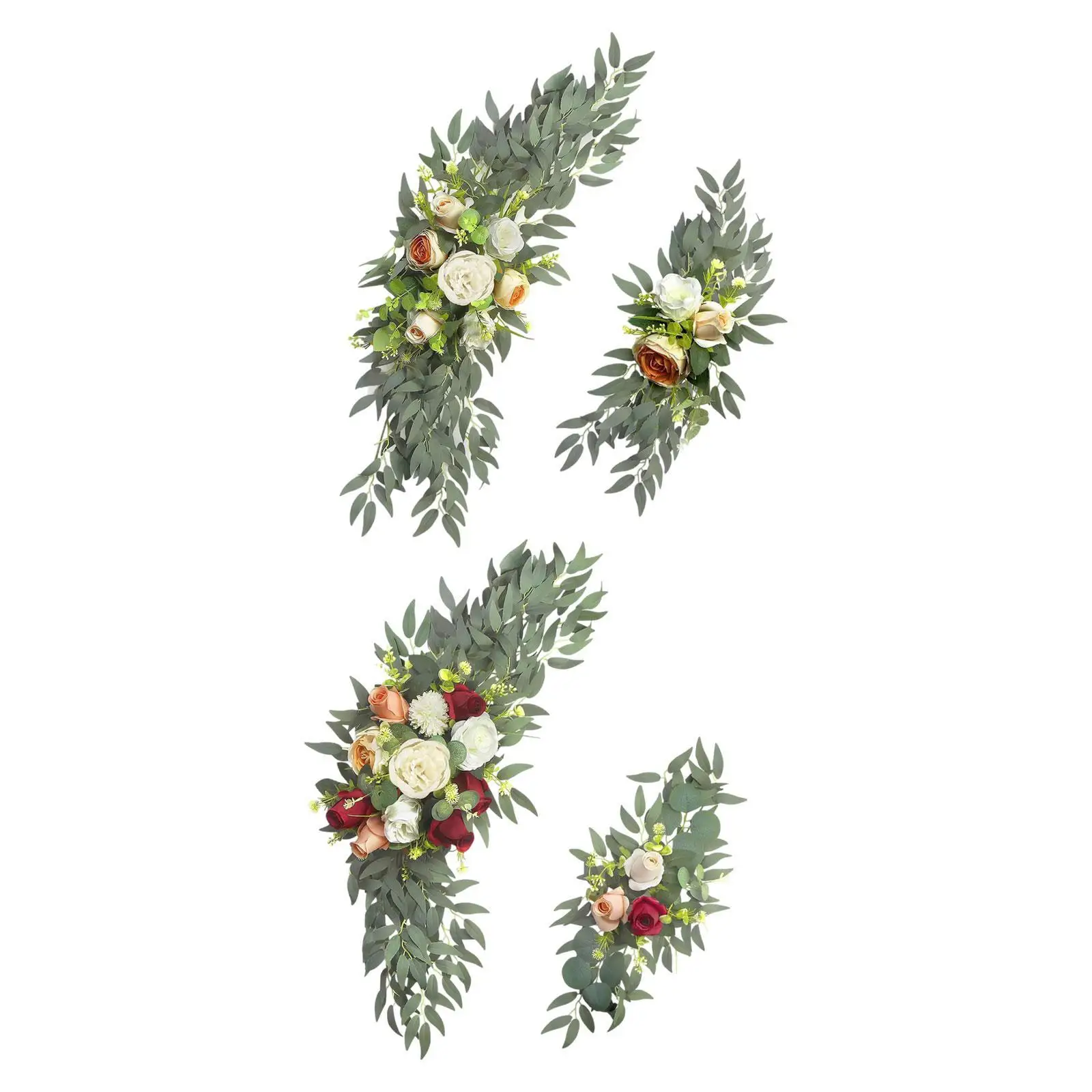 2 قطعة قوس الزفاف الزهور اليدوية الأزهار غنيمة خلفية معلقة الأزهار الاصطناعية غنيمة لخلفية الباب الأمامي أربور الجدول المنزل