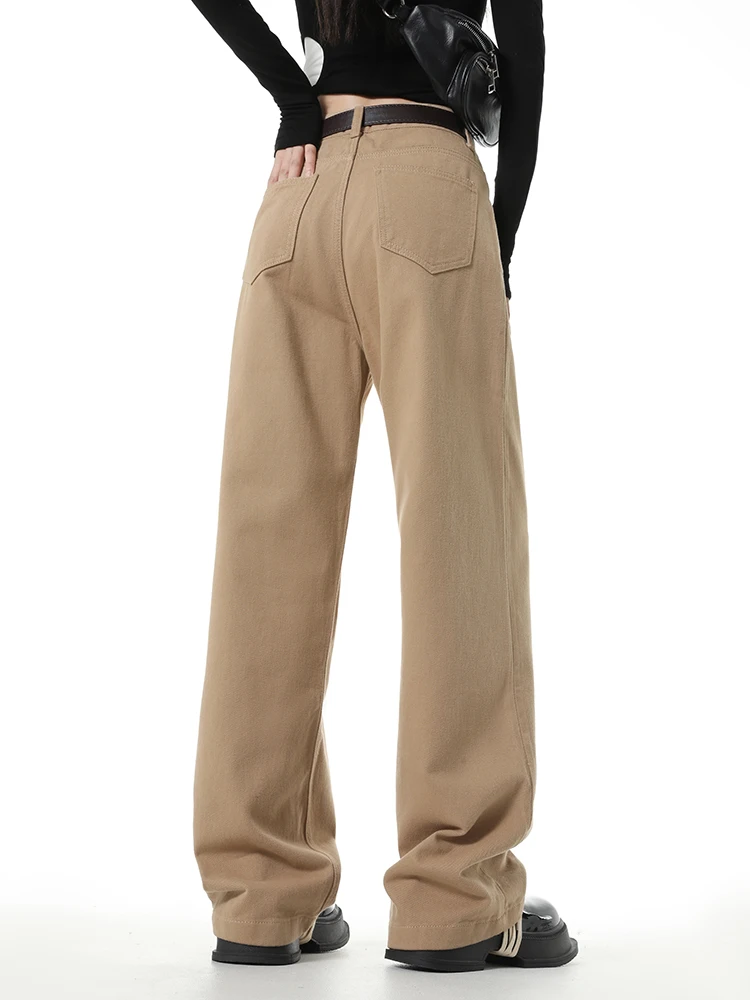 Wide Leg Jeans with Belt Women High Waist Slim Loose Casual Vintage 2023 New Straight Trousers Ladies White Black Denim Pants