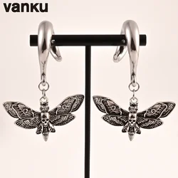 Vanku 2 PCS Ear Hanger Weight Stainless Steel Hook Dangle moth Plugs Ear Gauges Piercing Body Jewelry Piercing