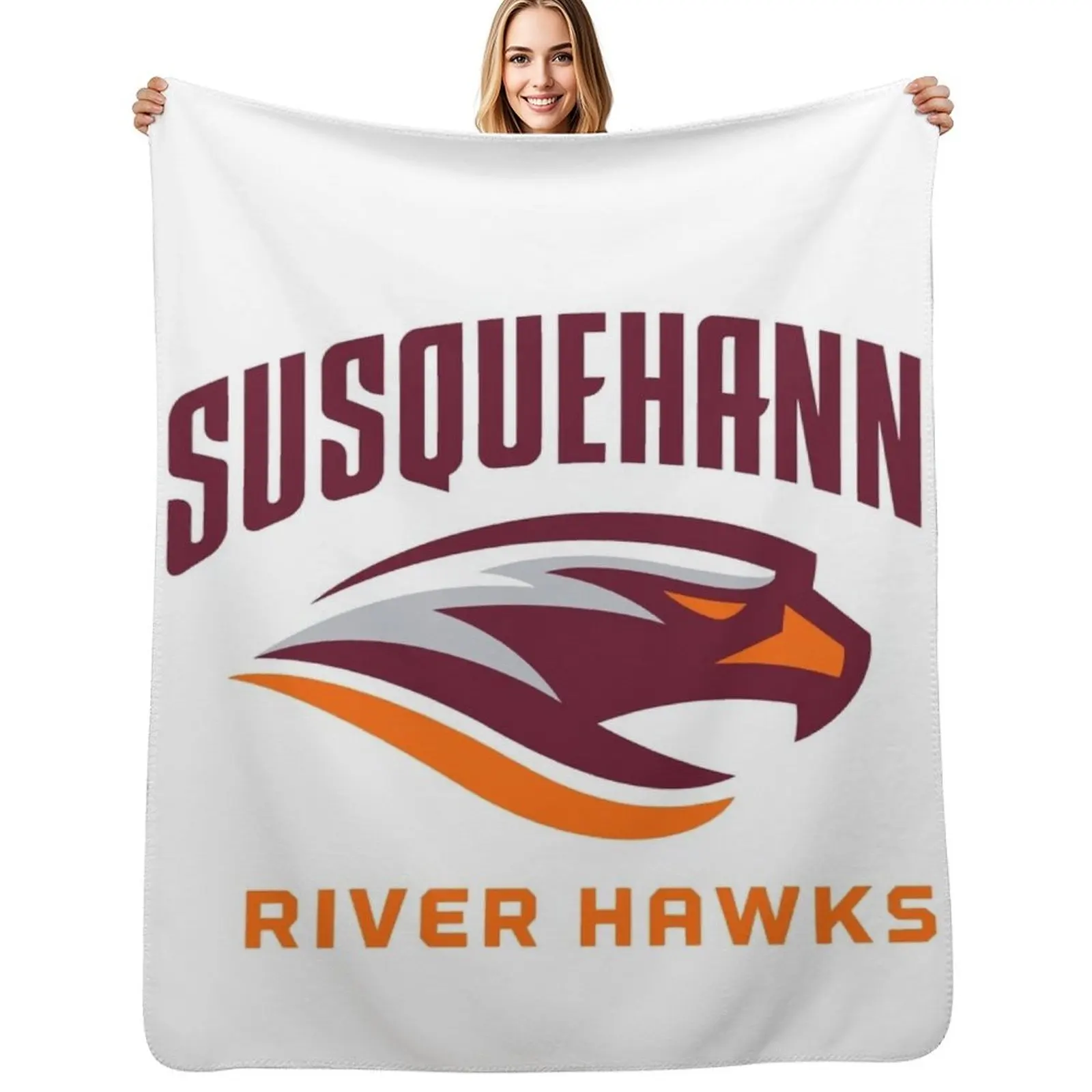 Susquehanna University river hawks Throw Blanket Soft Plaid Cute Plaid Personalized Gift Luxury Brand Giant Sofa Kid'S Blankets