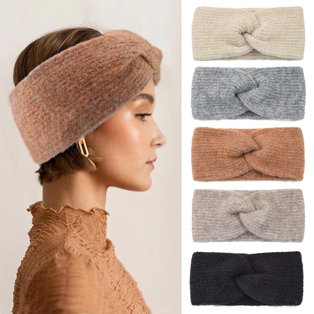 ヨガ用ワイドニットヘッドバンド、厚手のヘッドラップ、イヤーウォーマー、ストレッチヘアバンド、ターバン、スポーツアクセサリー、DIY、新品、2024