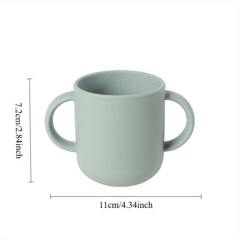 Silicone Cup With Two Handles, Bpa Free, Animal Embossed Drinking Cup