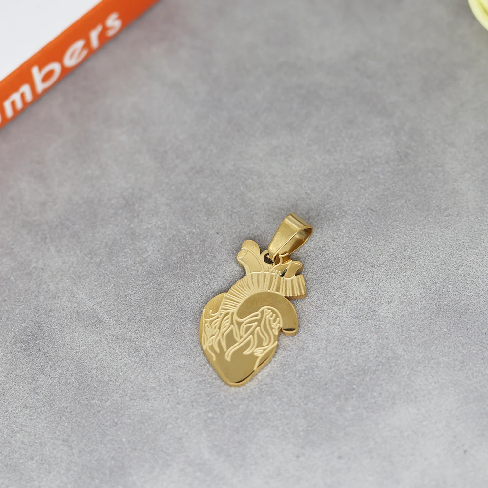 2pcs/lot Organ Heart High Quality Stainless Steel Pendant Charm For Jewelry Making DIY Craft Necklace Doctor Punk Accessories