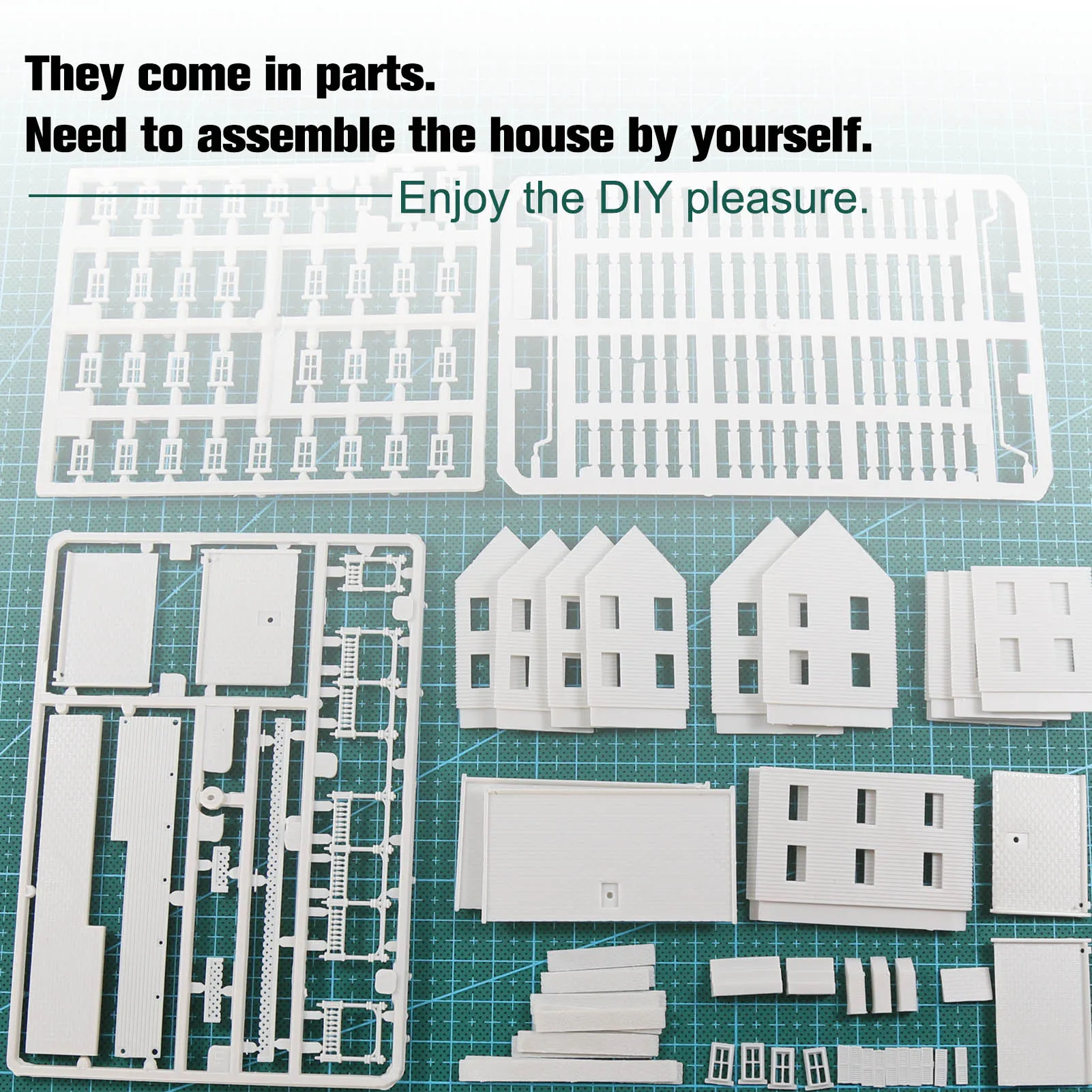 Evemodel N 스케일 1:160 모델 2층 건물 키트 앞 베란다 주택 조립되지 않은 도색되지 않은 JZN5891JJ