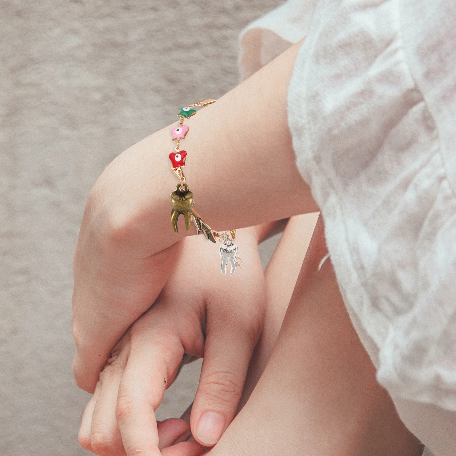 

60Pcs Teeth Pendant Simulation Charms Creative DIY Jewelry Making Keychain Bracelet Decoration Artificial Teeth Jewelry Charms