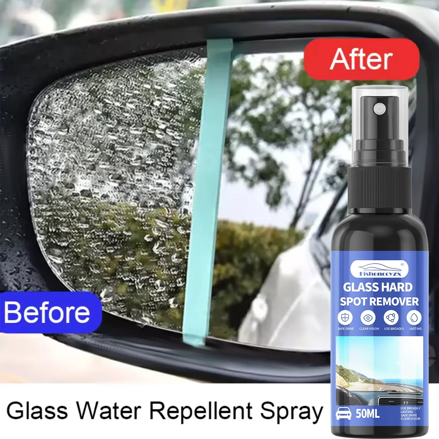 

Водоотталкивающий спрей, противодождевое покрытие для автомобильного стекла, гидрофобный противодождевой автомобильный жидкий лобовое стекло, зеркальная маска, комплект для автополировки