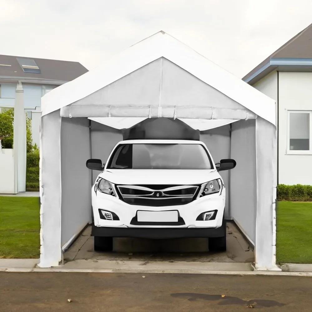 

Canopy Domain 10 x 20 Foot Durable Portable Garage Carport Canopy Car Tent Sidewalls with Dual Zippers & Roll Up Door,Customized