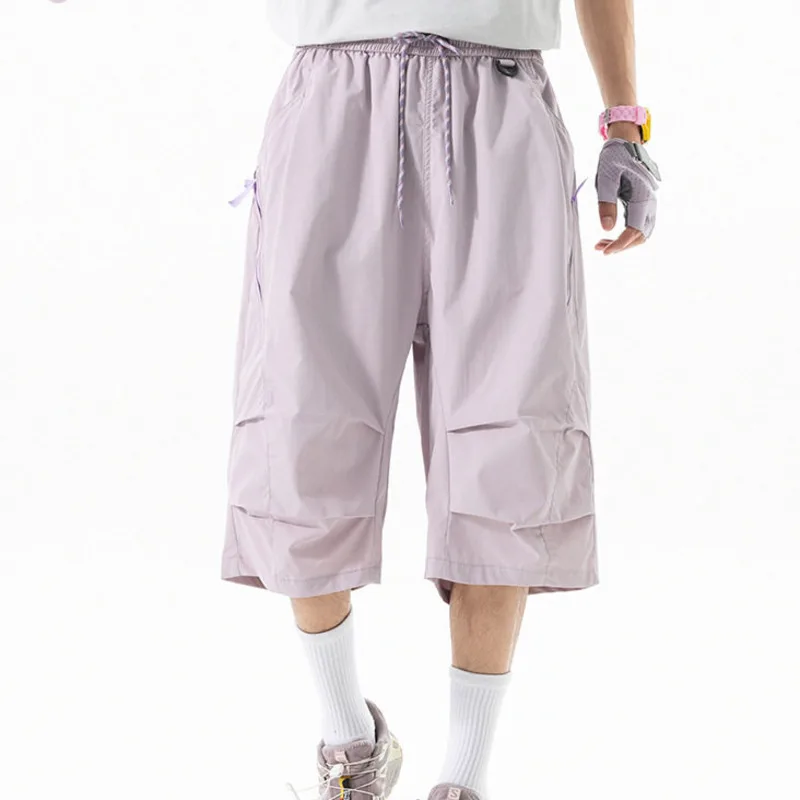 HKSH Spring Summer New Men Tide Outdoor Trend Quick-dry Functional Hiking Shorts Light Breathable Trekking Sports Capris HK21978