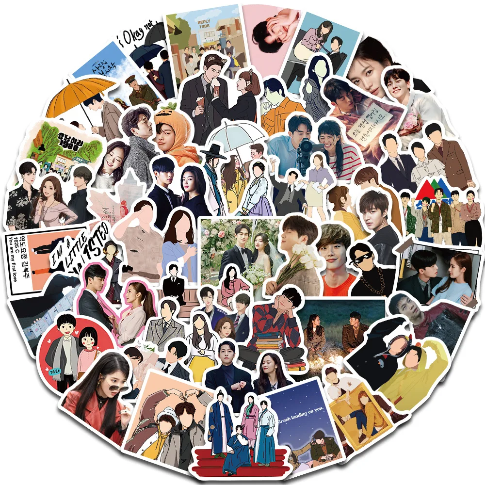 10/50Pcs Korean Drama CP Stickers Cartoon Character Cui Yijing Li Zhoubin Decorative Hand Account Sticker Collection Gift