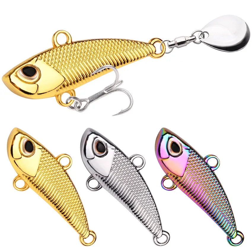 1PC Silvery Golden Colorful Spoon Jigging Lure Metal Treble Hook Casting Blade Spinner Trolling Spoonbait Fishing Tackle Lures