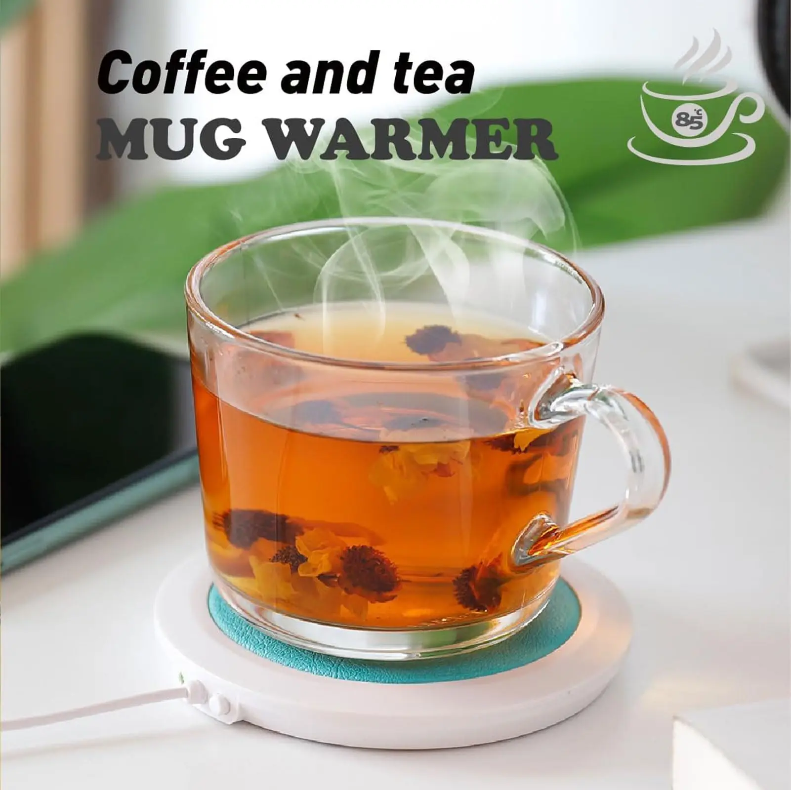 USB Cup Heater Mug Warmer Coffee Milk Tea Water Cup Coaster of Constant Temperature Electic Heating Pad for Home Office Desk