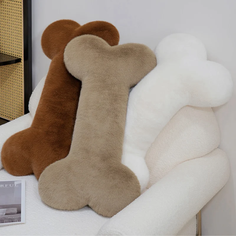 Ins Simulation Bone Plush Pillow Funny Puppy Toy Creative Stuffed Cute Big Bone Stick Model Sofa Cushion for Kids Gift Home Deco