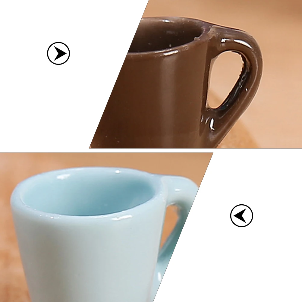 

12pcs Mini Resin Jewelry Decoration Vintage Tableware Accessories Small House Cup Mug Ornament Craft DIY Gifts