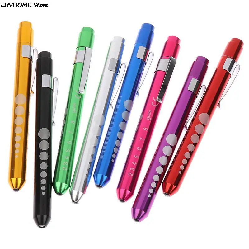 LED Flashlight Work Light First Aid Pen Light Torch Lamp Pupil Gauge Measurement Portable Medical Pen light