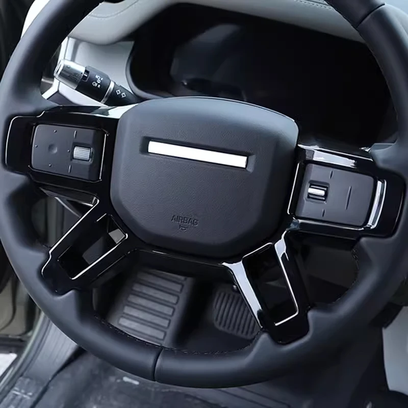 

Для Land Rover Defender 90 110 Black Edition: Аксессуары для модификации L663, декоративная накладка из карбона, накладка на рамку рулевого колеса из АБС-пластика