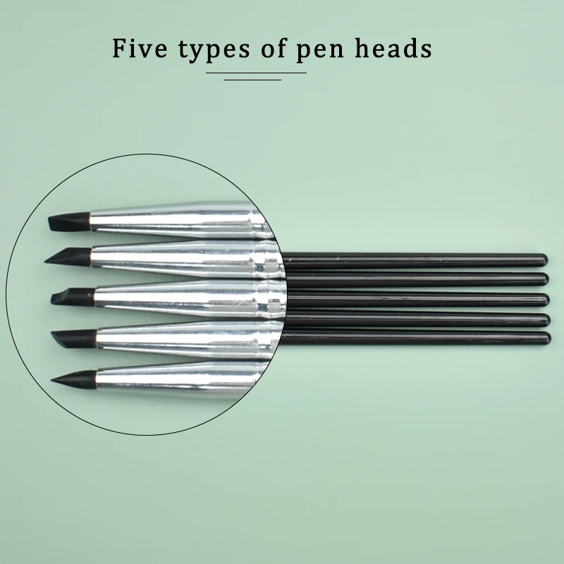 Dental 5Piece/set Dental Plastic Silicone Pen Composite Resin Cement Porcelain Forming Pen Carving Tool