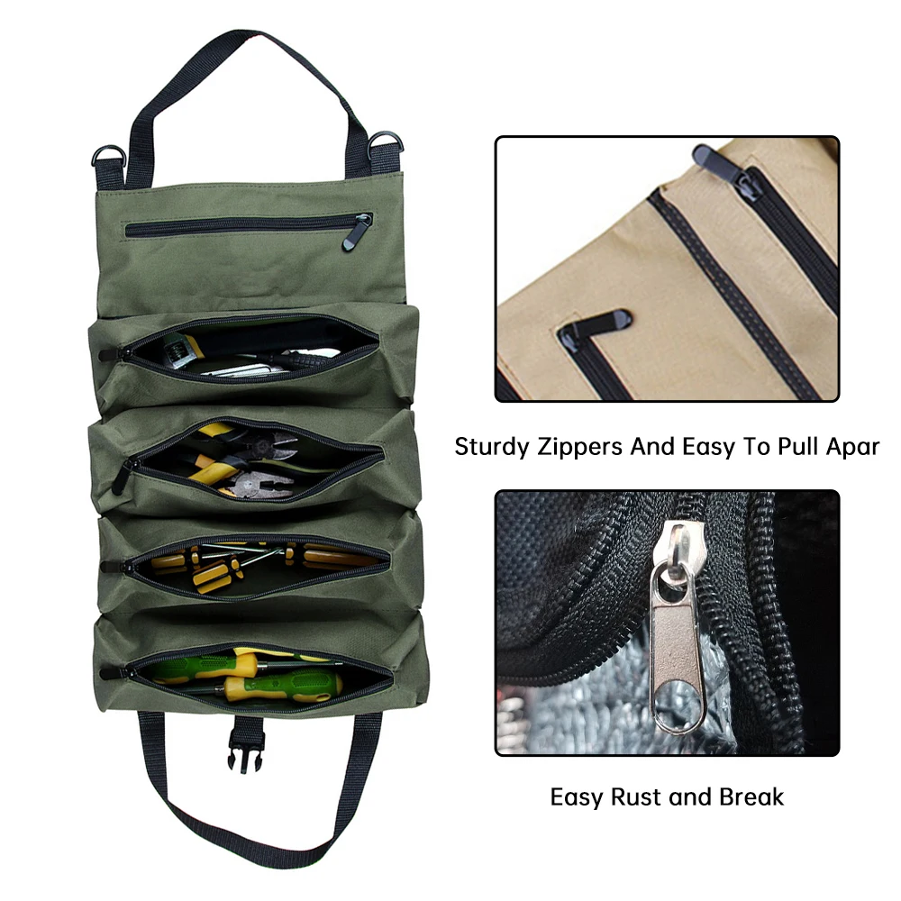 Multi-Purpose Hardware Tool Bag Professional Multi-Pocket Rolled Portable Storage Bag Rolled Waterproof Storage Bag Pliers Case