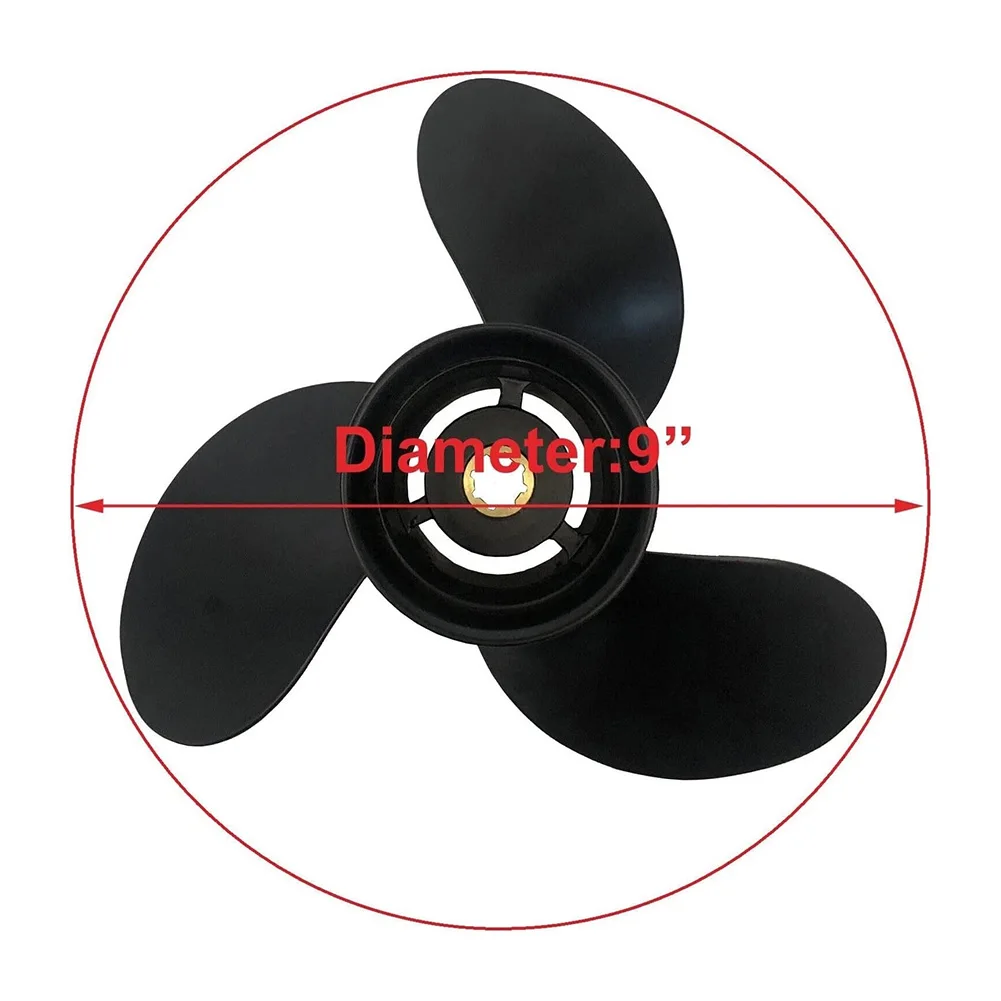 3 Blade Propeller 9x9 Propeller Efficient Outboard Motor Propeller Outboard Motor 9 Diameter Aluminum Alloy Direct Replacement