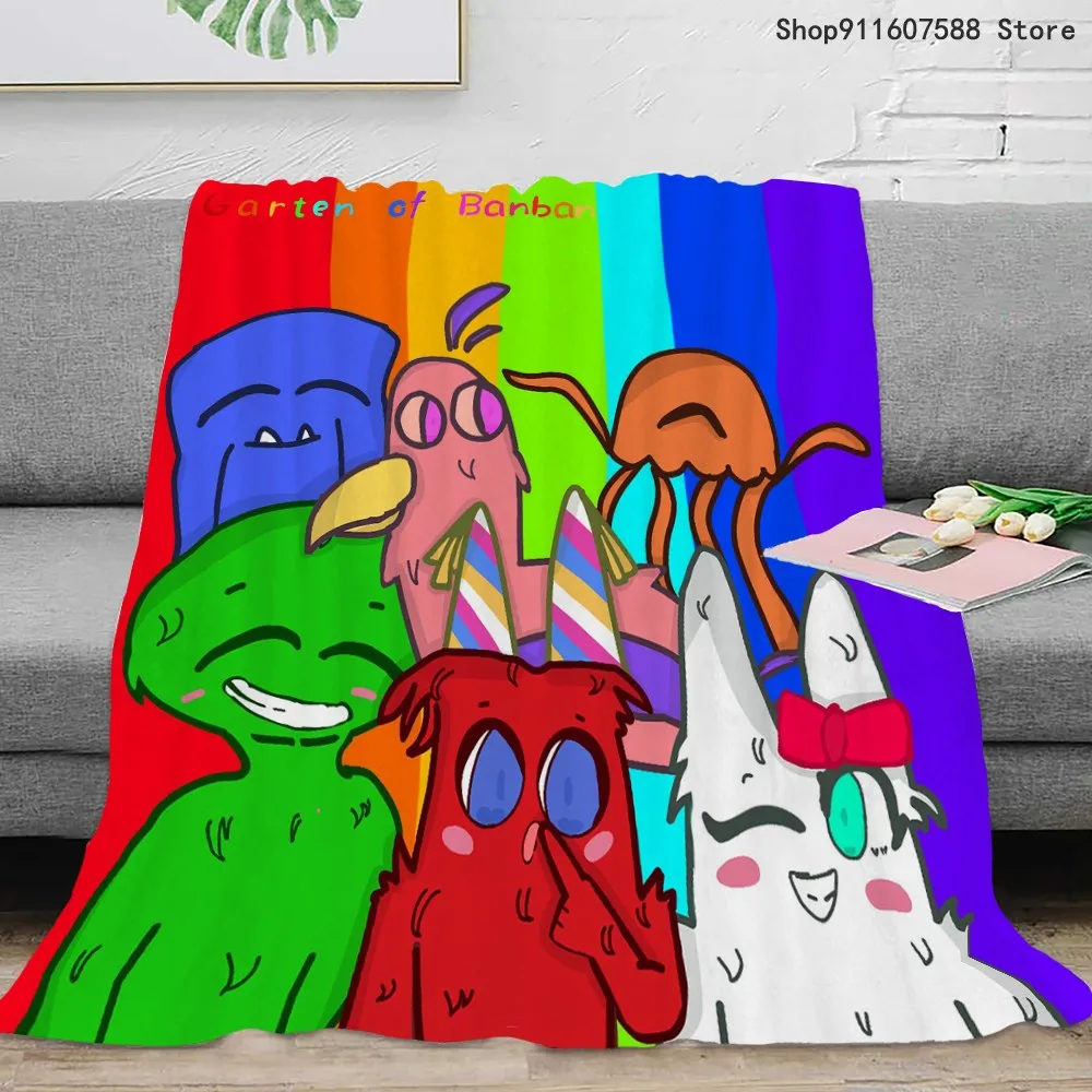 

Cartoon Garten Of Banban Blanket Flannel Throw Blanket Gift For Kids Girl Boys Home Decor Living Room Bedroom Sofa Anime Blanket