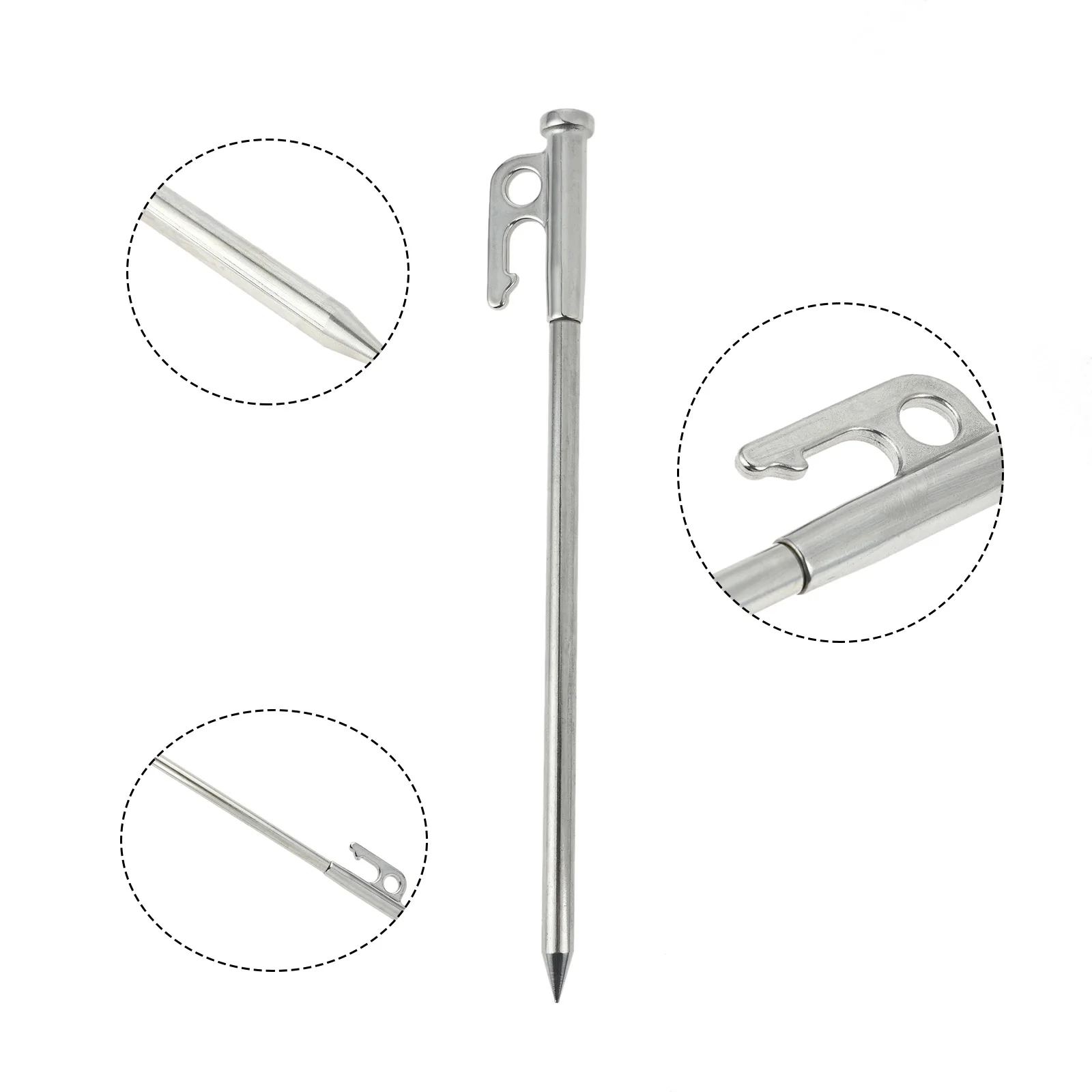 1 Pc Stainless Steel Ground Nail Tent Stakes Canopy Awning Pegs Outdoor Camping Accessories 3 Sizes 200/250/350mm