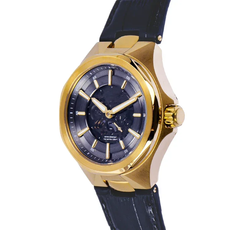 New Fashion Gold Case Business Watch Automatic Winding Automatic Movement Premium Watch Luminous Oem Watch