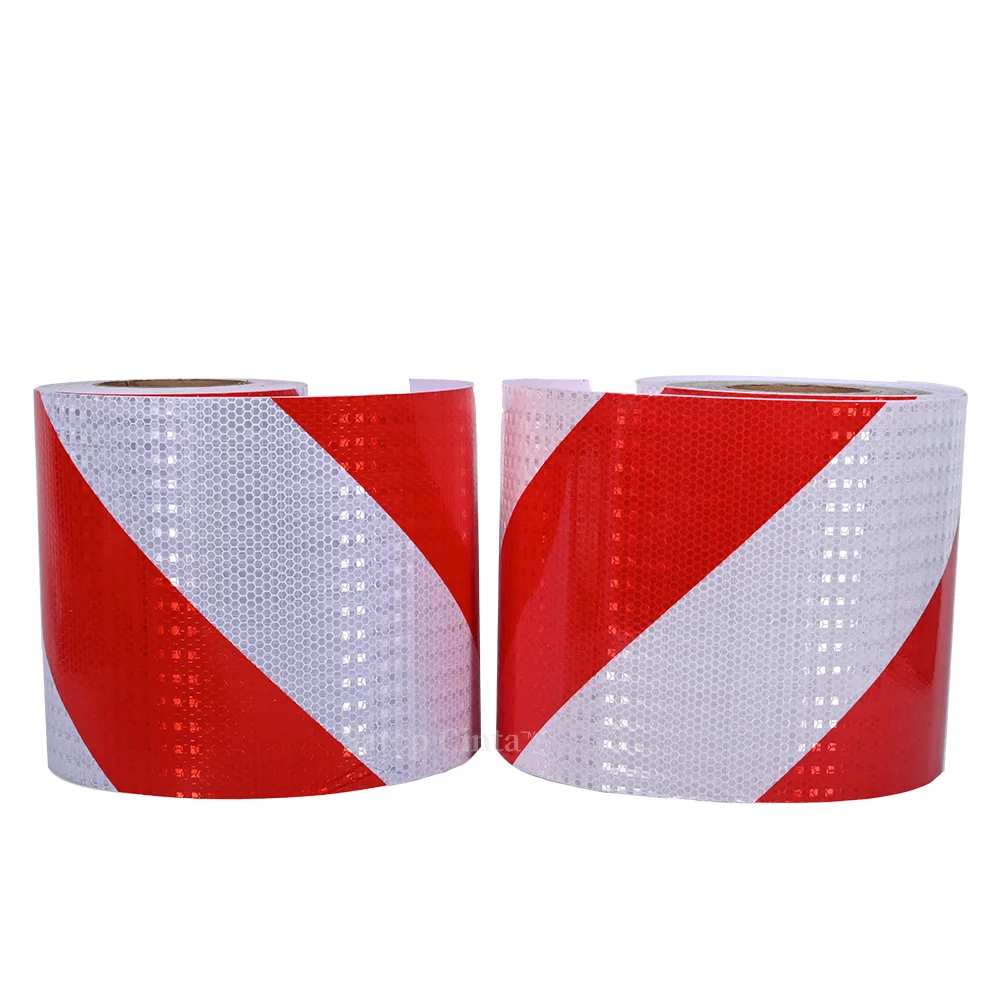 5M Twill Reflective Material Left Right Red White Tapes Waterproof Self-Adhesive Reflectors Safety Conspicuity Stickers For Cars