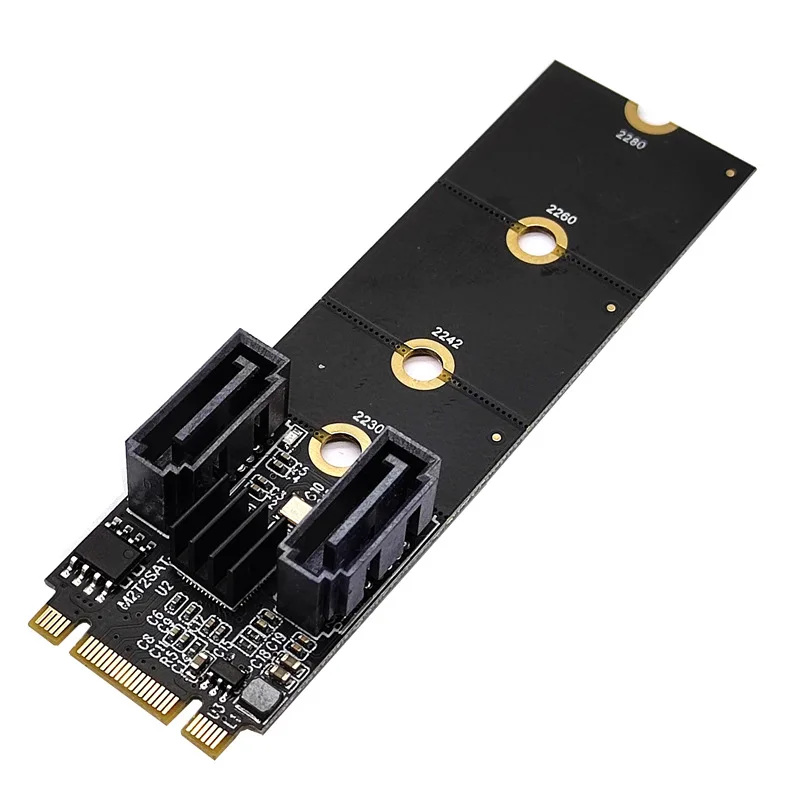 M2 KEY-M NVME PCI-E to SATA3.0 expansion to hard disk adapter card drive-free JMB582 black group